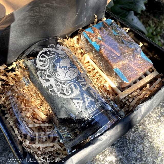 Viking Legend Fathers Day Gift Boxed Artisan Soap and Beer Handle Set